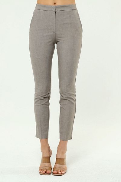 Berm Women's Gray Elastic Waist Fabric Trousers