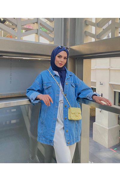 lurex moda Jachetă de blugi oversize pentru femei