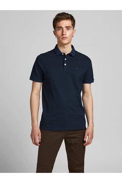 Jack & Jones T-shirt Jjepaulos Polo Ss Noos Basic Slim Fit Polo Neck