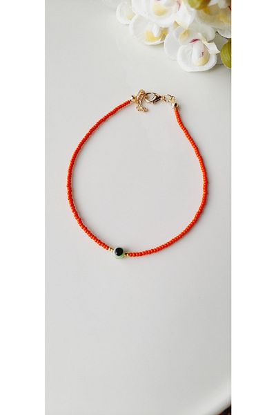 Jerberaa takı Orange and White Anklet