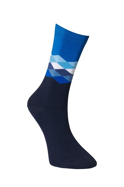 ALTINYILDIZ CLASSICS Men's Navy Blue Patterned Navy Blue Cotton Casual Socks