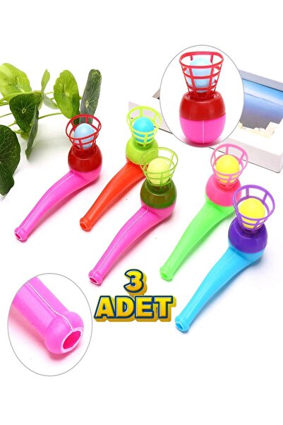 Hyd 3 Adet Oyuncak Top Üfleme Nefes Egzersiz Oyunu Eğitici Oyuncak