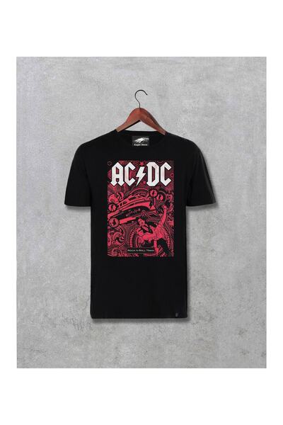 EAGLESTORE Tricou unisex imprimat Ac Dc Rock And Roll Tren