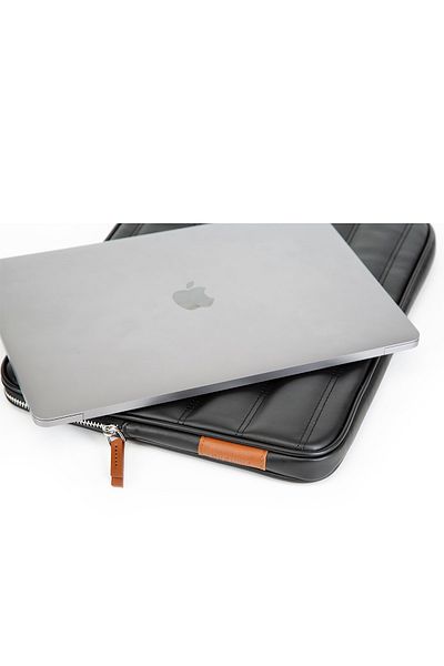 DUOMİNO حقيبة كمبيوتر محمول Macbook مقاس 13.3 بوصة مقاومة للمياه باللون الأسود وحقيبة / حقيبة لجهاز iPad اللوحي