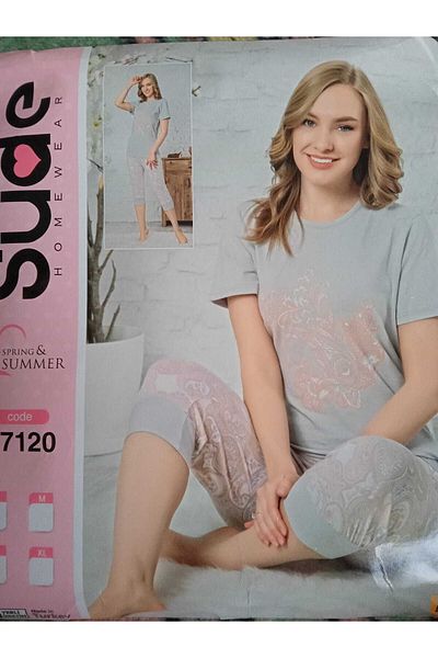 Sude Short Sleeve Capri Set