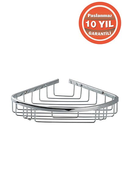 ÇELİK BANYO Suport pentru șampon 22*22 cm Suport pentru burete Suport pentru colț - Alama inoxidabilă Zerrin 1 bucată