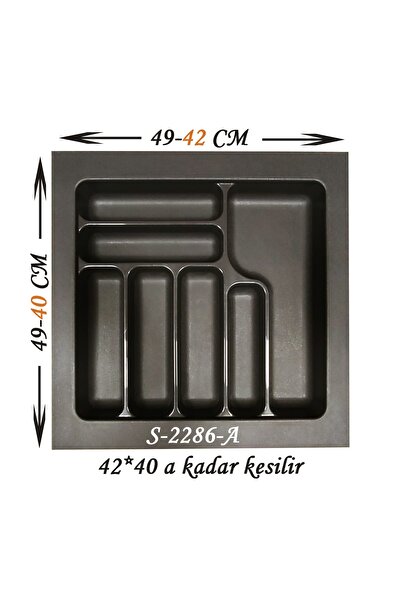 STARAX Çekmece Içi Plastik Kaşıklık Antrasit Antibakteriyel S-2286-a En:49-42...