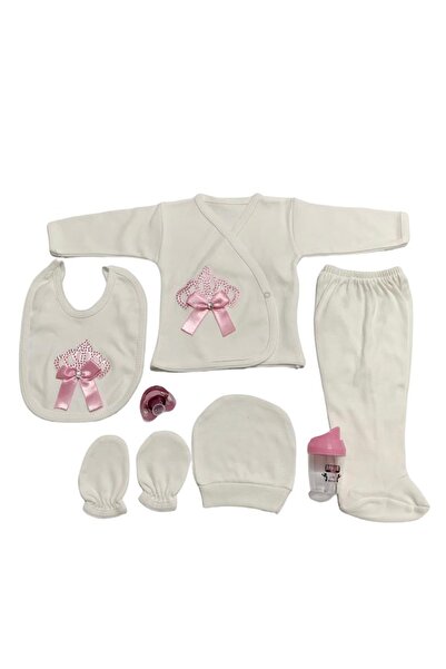 Bombinoo Bebe Kız Taşlı Emzik 7 Li Hastane Cıkışı Yeni Doğan Zıbın Set