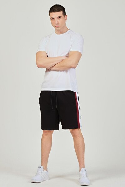 Mascarano Men's Navy Blue Comfortable Fit Side Piping Shorts