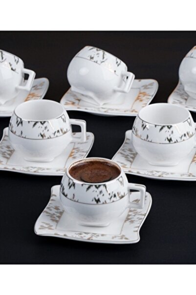 ACAR Porselen 6'lı Kahve Fincan Takımı 90 Cc Syt-011706