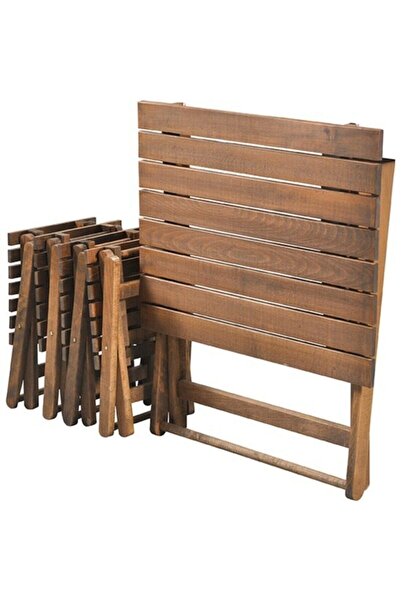 Genel Markalar Katlanır Ahşap Masa Tabure Takımı, Çay Ocağı, Piknik, Balkon T...