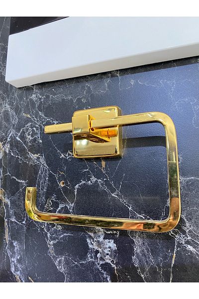 İSAOĞLU YAPI Shiny Gold Premium Toilet Roll Holder