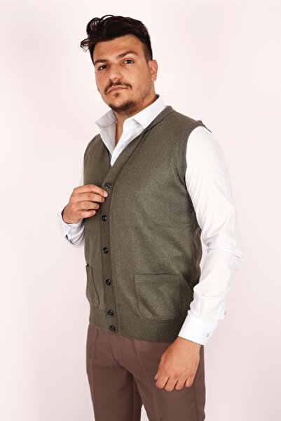 FATELLA Muški tanak pleteni prsluk od dimljenog materijala