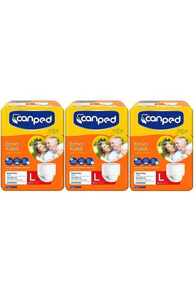 Canped Large Size Economic Package - 90 Pieces of 3X30 Patient Diapers Absorbent Panties