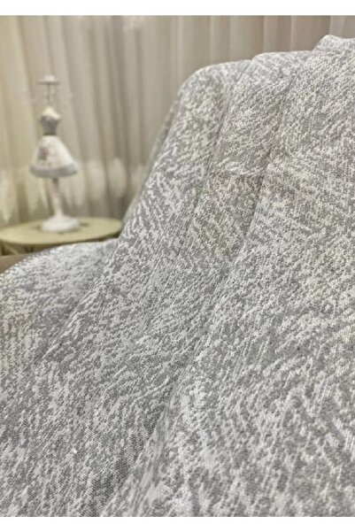 Nasır Home %100 Pamuklu Lüks Keten Koltuk Ve Çekyat Örtüsü - Gri Rengi - 180 X 220 -çift Taraflı Kullanılabilir
