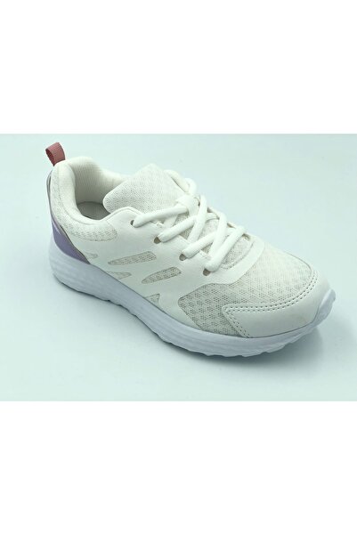 Kinetix 2p Olka White Lilac Lace-Up Girl's Sports Shoes