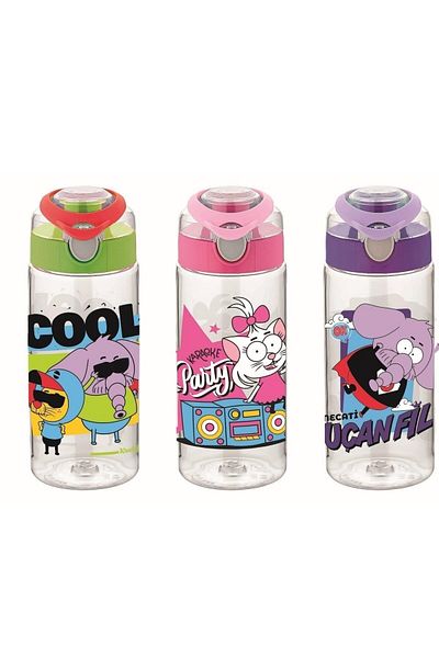 Gıpta Kral Şakir Patterned Tritan Water Bottle 500 Ml Water Bottle (mixed Color 1 Piece)