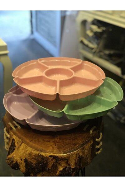 OverPazar Plastik 6 Gözlü Kahvaltı Çerez Kuruyemiş Şeker Kabı