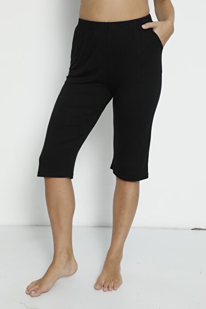 Ladytime Nefes Alan Özel Likralı Viskon Cepli Kadın Kapri & Bermuda