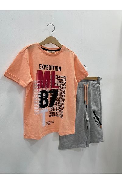 Çikoby Boy's Gray Shorts T-Shirt Set