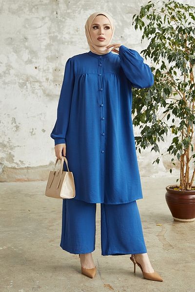 InStyle Arfa Ayrobin Freizeit-Set mit Knöpfen - Saks Blue
