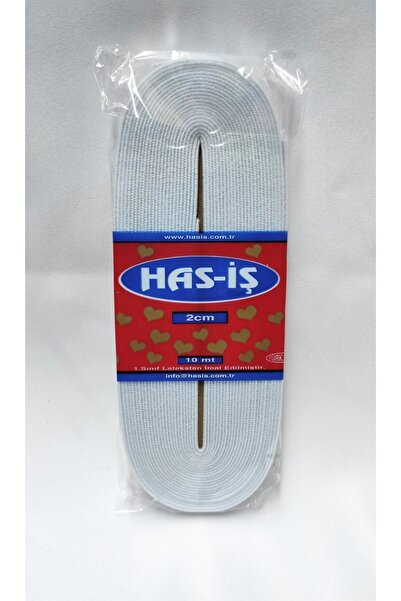 ATMACA TUHAFİYE Has-iş Beyaz 2 Cm Yassı Lastik 10 Metre Bel Paça Don Lastiği
