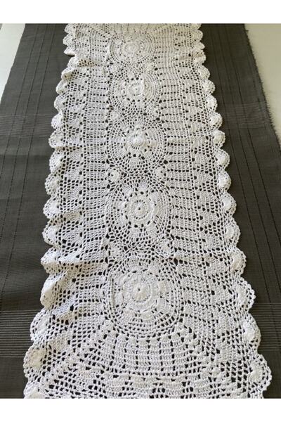 Mrmemo Ръчно изработена дантелена пътека в бяло