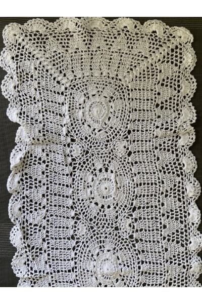 Mrmemo Ръчно изработена дантелена пътека в бяло