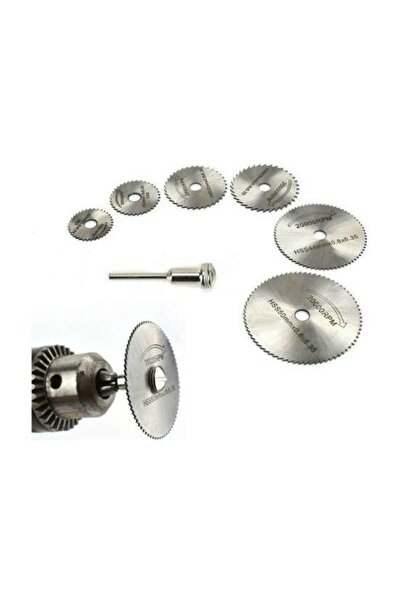 Duffa Mini Dairesel Testere Bıçağı 7 Li Set Döner Dremel Ahşap, Plastik, Lami...