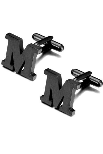 Omark Cotton Siyah M Harfi Kol Düğmesi