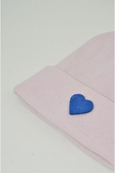 mottomia New Year/Valentine's Day Special Blue Heart Figured Pink/Powder Color Unisex Beret