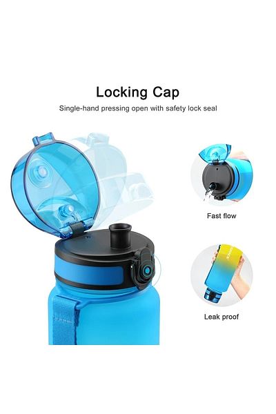 Uzspace 1500ml Sports Water Bottle Time Marker Double Color Portable Leakproof Drink Flask Bpa Free