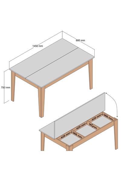 Variant Mobilya Variant Milan Yemek Masası - Ceviz / Krem