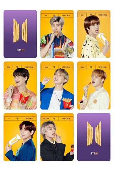 animeandyourworld Bts Fotokart 9 Adet 8x6 cm Pvc Kaplı Süper Hd Kaliteli Bask...