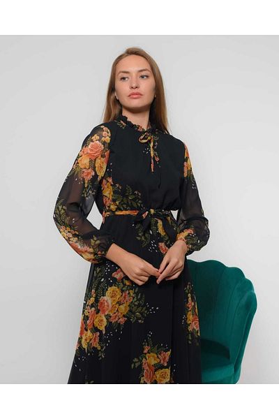 CİXAPLE Floral Patterned Chiffon