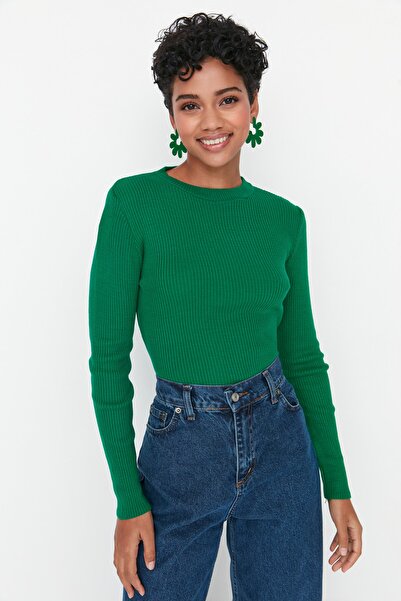 Trendyol Collection Sweater - Green - Slim