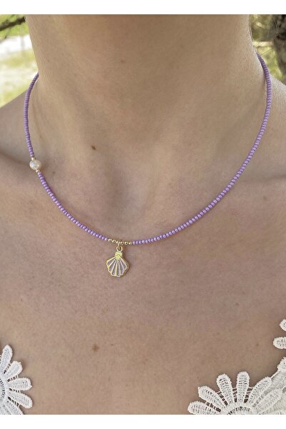 takıtarzım الأرجواني قلادة حبة الرمال