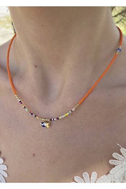 takıtarzım قلادة حبة رمل السمك البرتقالي