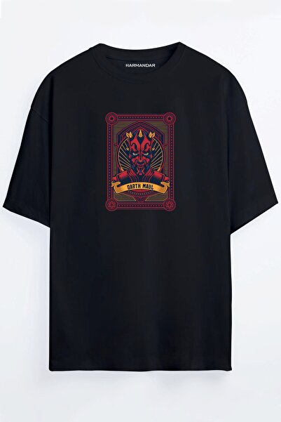 Harmandar تي شيرت كبير الحجم مطبوع عليه بطاقات مجموعة Star Wars Fan Art