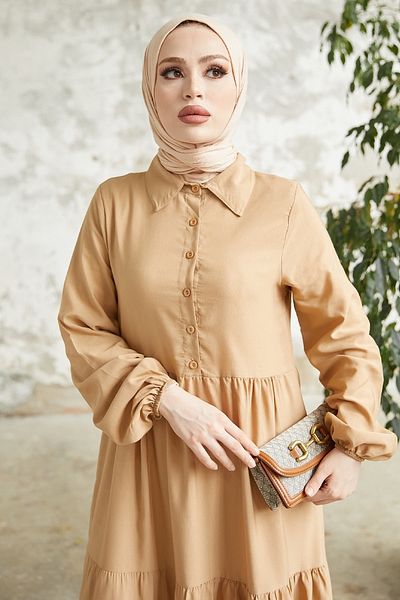 InStyle Košilový límec Albera na knoflíky - béžová