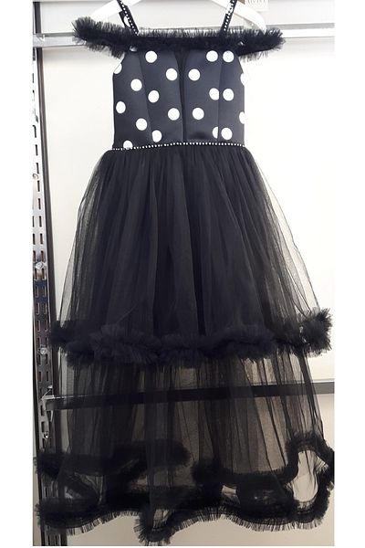 N.Y.YILDIZ Star Polka Dot Satin Tulle Children's Evening Dress