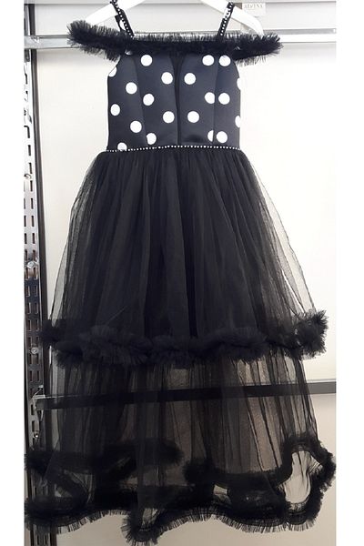 N.Y.YILDIZ Star Polka Dot Satin Tulle Children's Evening Dress