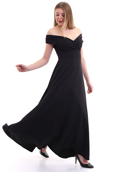 Moda MiraGül Kayık Yaka Kiloş Elbise