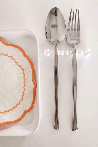 Emtory Home 6 τεμάχια μοντέρνα κρέμα μαργαριτάρι πιρούνι κουτάλι μαχαίρι σερβιρίσματος παρουσίασης