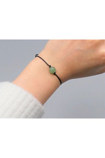 Dejavu TR Genuine Aventurine Stone Bracelet Natural Stone Macrame Thread