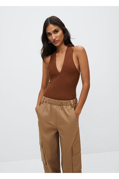 MANGO Woman Top z paskiem krzyżowym