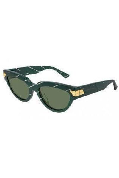 Bottega Veneta Bv1035s00455 نظارات شمسية بإطار عظم أخضر وعدسة خضراء Uv400