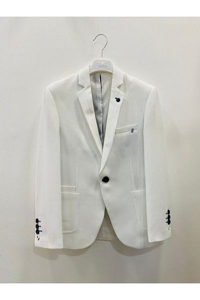 Nonno Kids Boy's White Jacket
