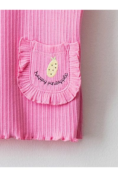 LC Waikiki Crew Neck Short Sleeve Embroidered Baby Girl T-Shirt