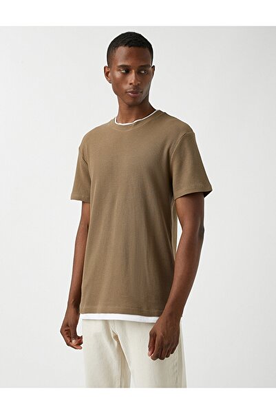 Koton Pánské základní tričko s texturou 3wam10052hk